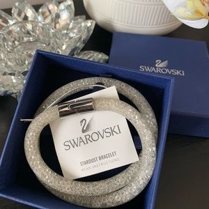 Authentic Swarovski double wrap silver bracelet